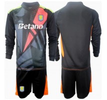 Aston Villa Bramkarskie Koszulka Wyjazdowa dzieci 2024-25 Długi Rękaw (+ krótkie spodenki)